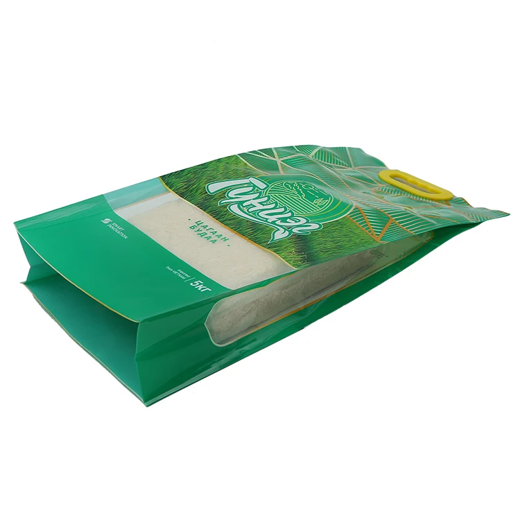 OEM Plastic Vacuum Packing For 1kg 2kg 5kg 10kg With Handle Rice Package Bag