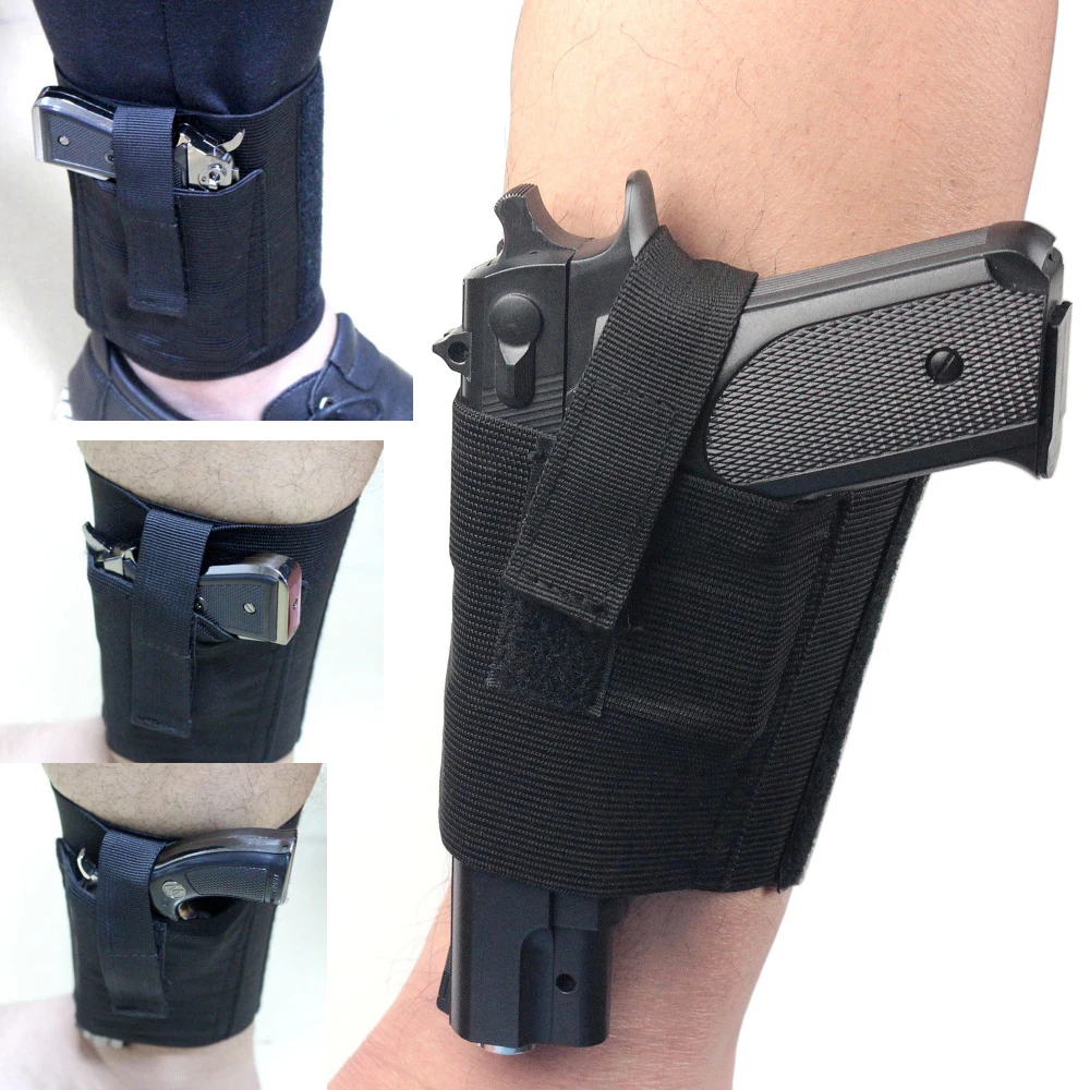 Universal left right Black elastic Concealed Carry Pistol Gun Ankle Holster