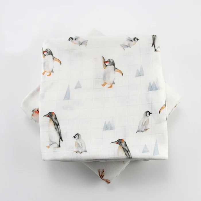 Муслиновая пеленка с цифровой печатью, одеяло из бамбукового хлопка, муслиновая пеленка для ребенка