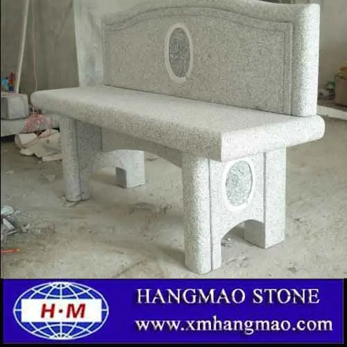 2 места сада камень скамья со спинкой