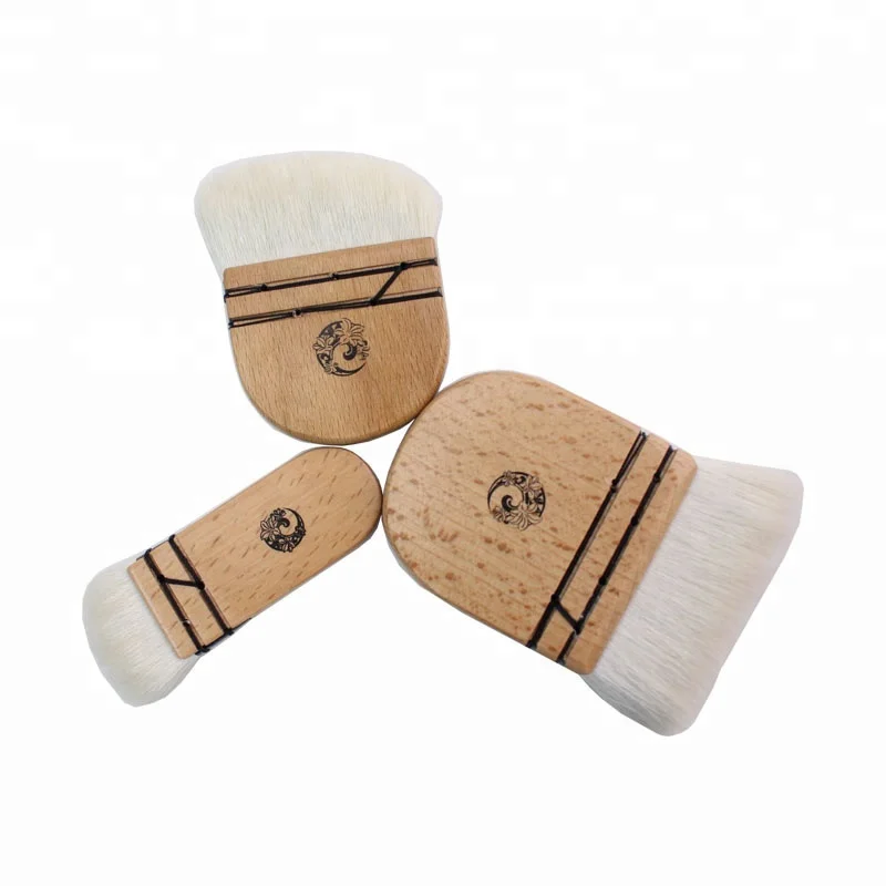
3pcs goat hair kabuki brush foundation powder blending blush concealer make-up brush 