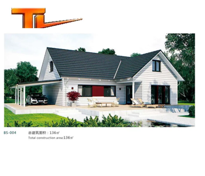 Light steel constructure prefabricated house villa
