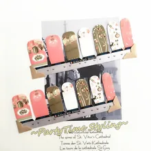 Merry Xmas Happy Hour Nail Arts Sticker 14 pcs/set Waterproof Nail Decals Art Stickers Gel Polish Manicure Foils Beauty Makeup