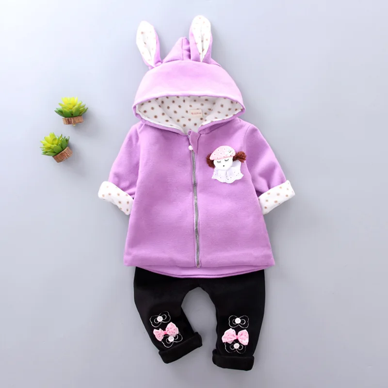 Cartoon Baby Garment New Born Baby 2pcs Zipper Girl Clothes Set Online