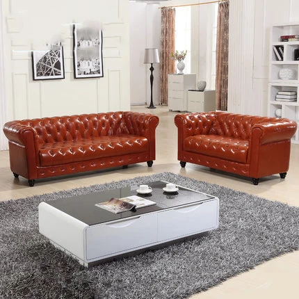 2018 Heated Furniture Italian leather Sofa Set With Wooden Leg