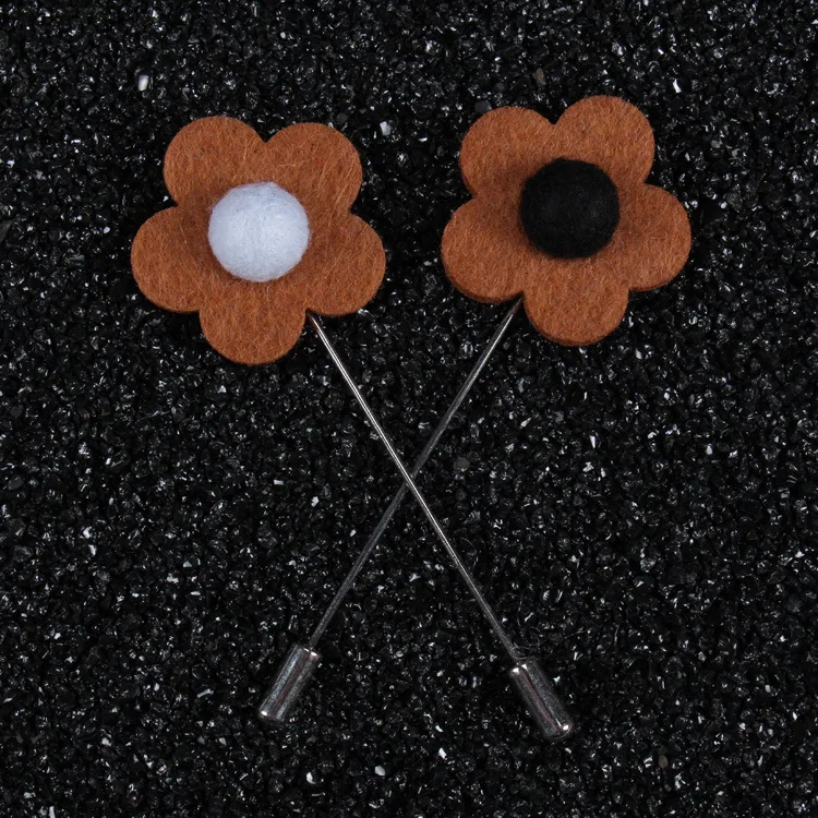 Wholesale lapel pins sticks cheap fabric brooches men in bulk