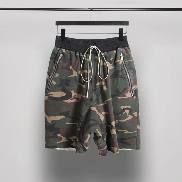 Custom french terry cotton mens camouflage printed new style casual camo cargo shorts