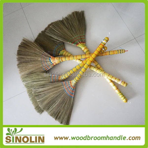 Натуральная ручная метла SINOLIN для травы соломенная