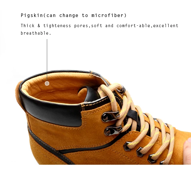 High quality Fashion boots with genuine leather in height increasing boots shoes