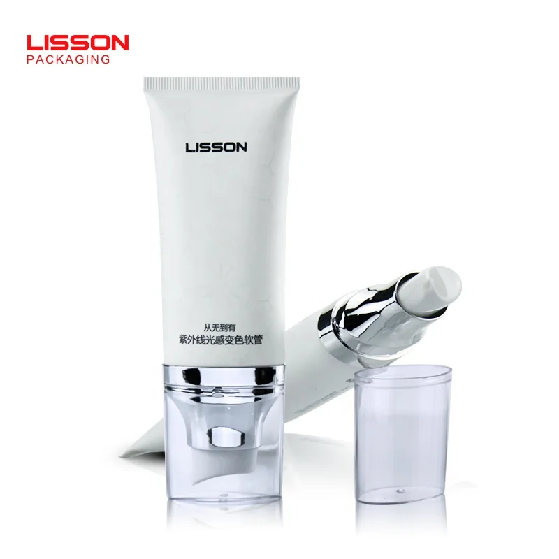 50ml empty Ultraviolet photochromic tube packaging for sunscreen cream