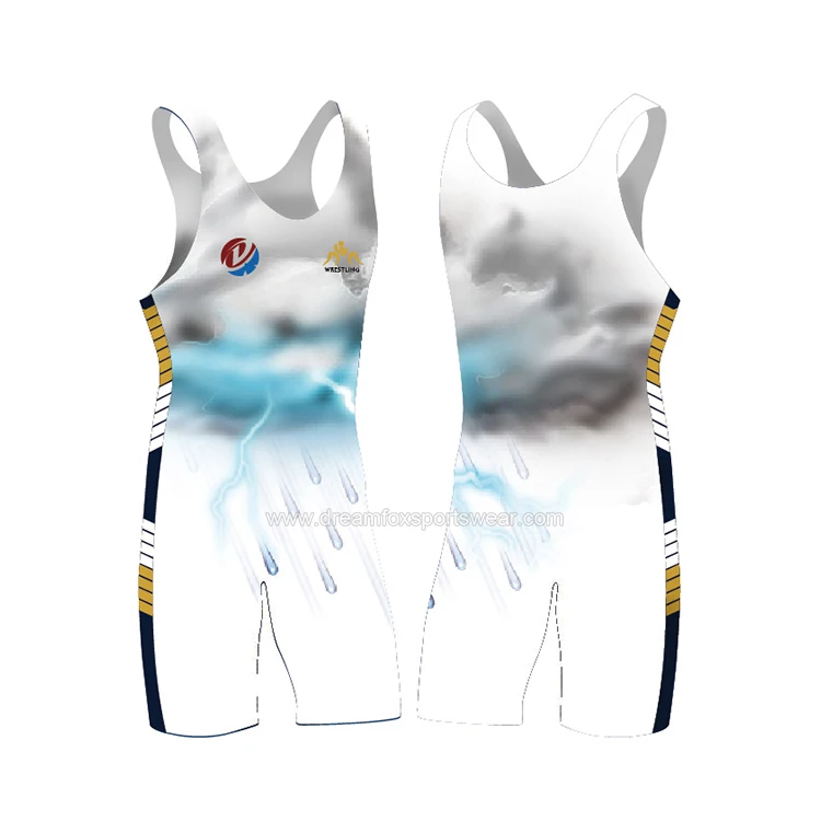 Wholesale gym youth wrestling wear digital printing hot sale custom sublimation bodysuit spandex kids wrestling singlet cheap