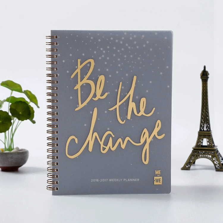 Promotional pretty school stationery debossed planner journal notebook