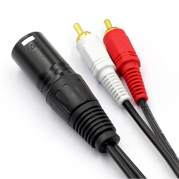 Shenzhen Manufacturer Professional Microphones Connect Dual RCA Male to XLR Male Cable
