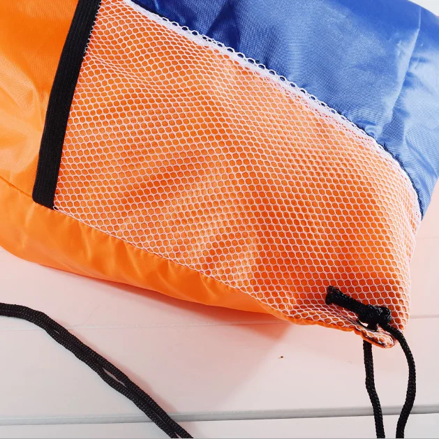 Reusable promotional 210D polyester swimming/sport/hiking/travel backpack bag with mesh pocket