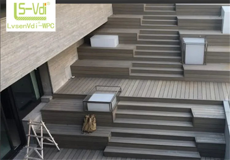 Anti crack wpc outdoor plastic decking composite floor