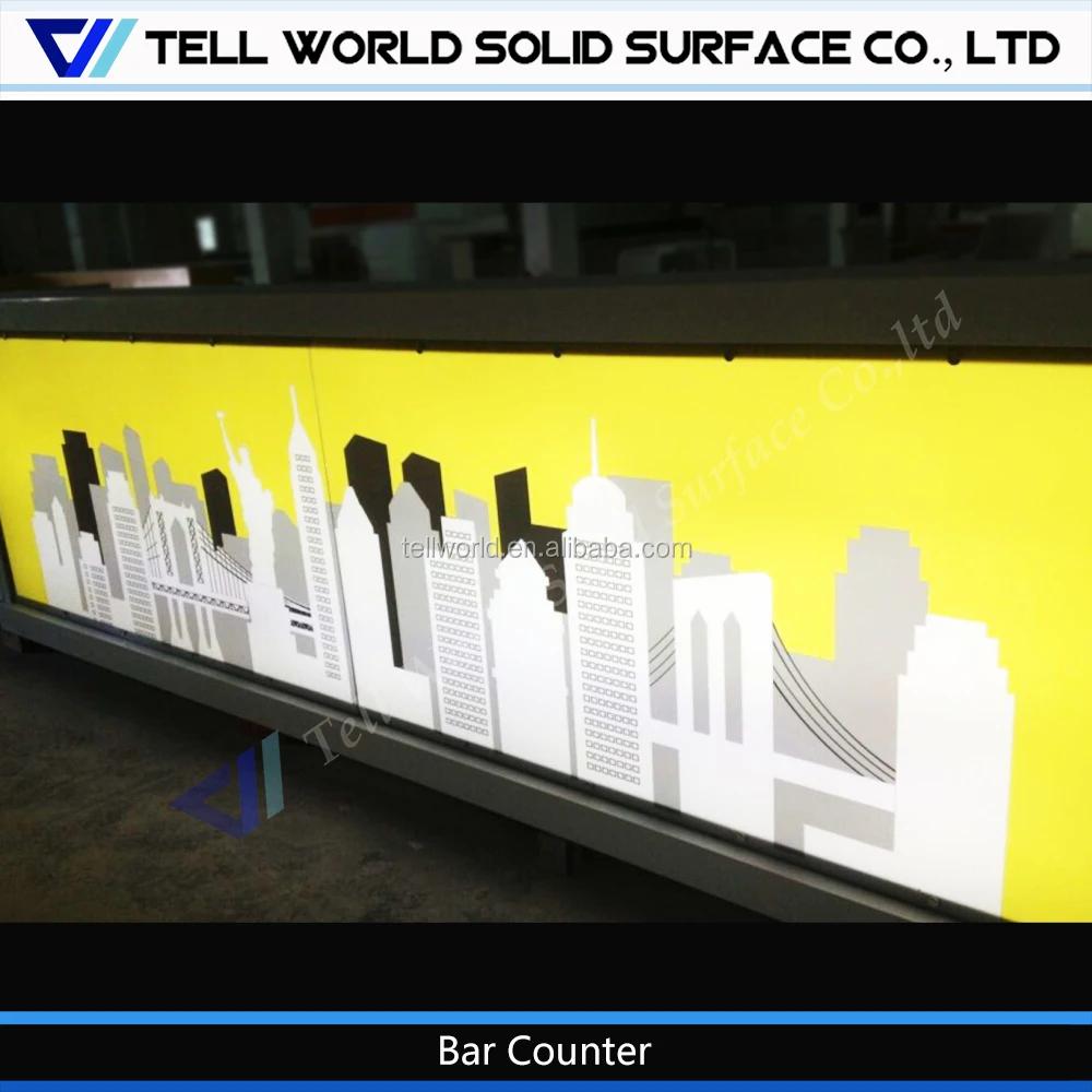 
Fashion style High end attractive design artificial stone bar counter wine sets 