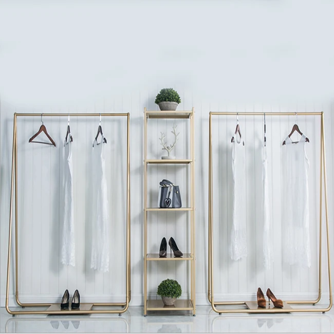 Стойка Gloden в европейском стиле элегантный дизайн стойка для демонстрации одежды напольная платьев магазинов стойки