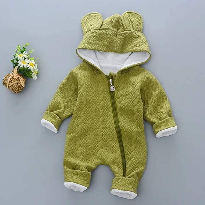 
YY10044A Infant children romper 0-1 year old baby bunny rabbit ears with an inclined zipper jumpsuit 