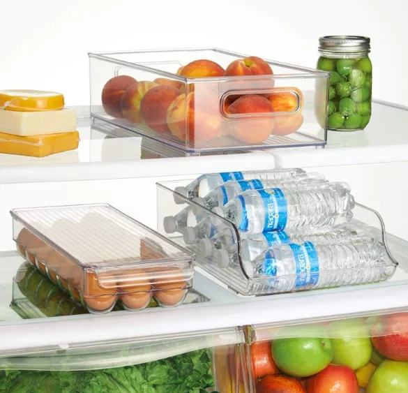 ZNF00022 Clear Stackable 21 Eggs Tray Refrigerator Storage Container Covered Egg Holder