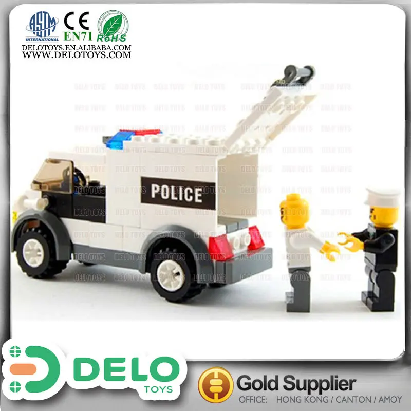 Очень маленькие модели пластиковые кази строительные блоки полицейская машина кирпичи DE0195055