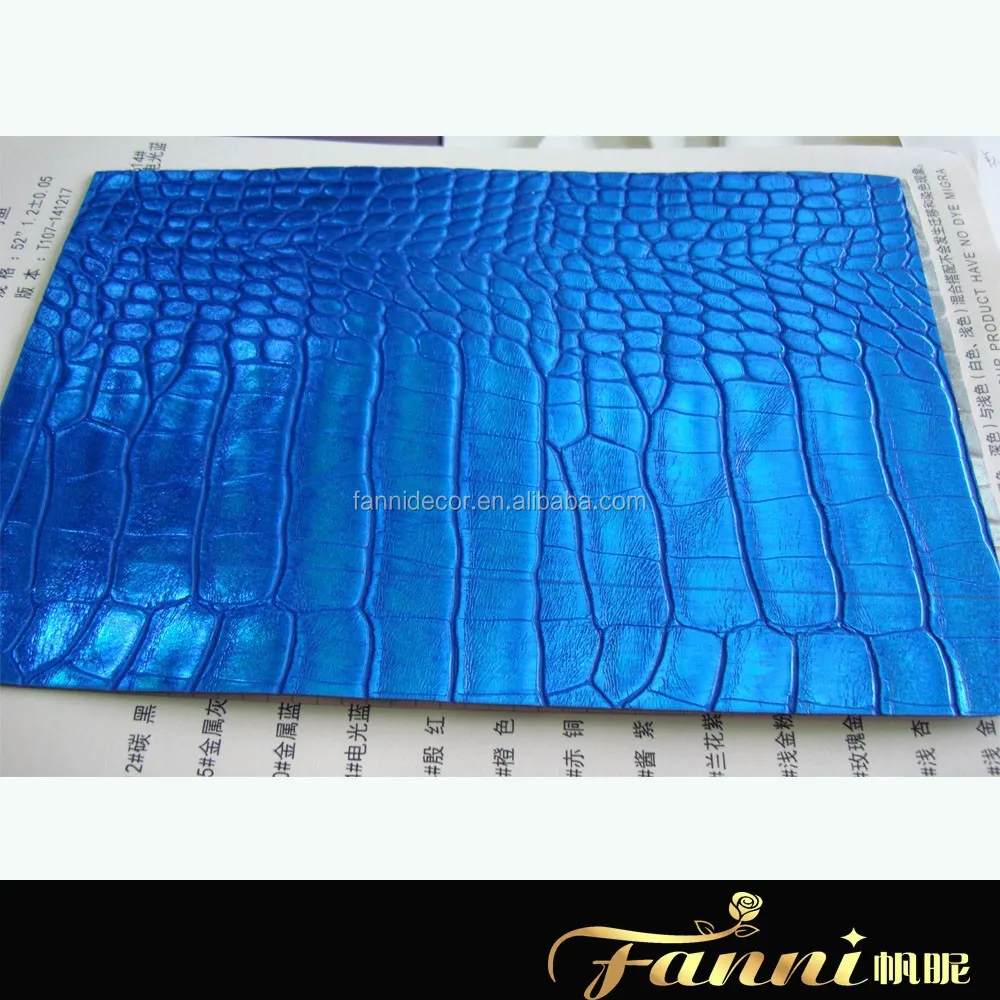 
Newest Crocodile Metallic Embossed PU Bag Leather 