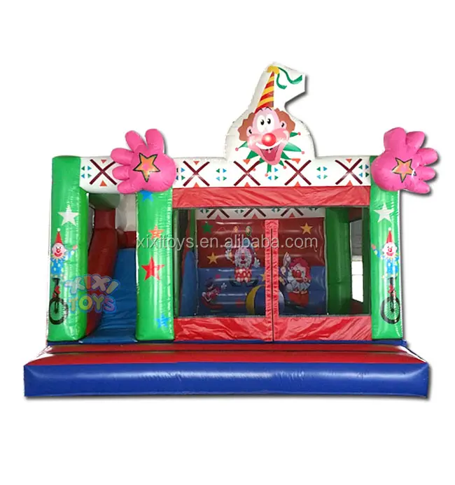 XIXI TOYS Inflatable Clown Bouncy Castle Combo With Slide for Children Event, Attractive Kids Jumper House for Sale