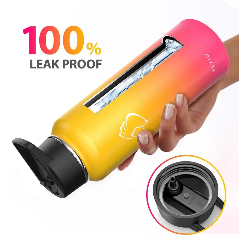 Изолированная двухслойная бутылка для напитков из нержавеющей стали с широким ртом bpa-free может быть настроена