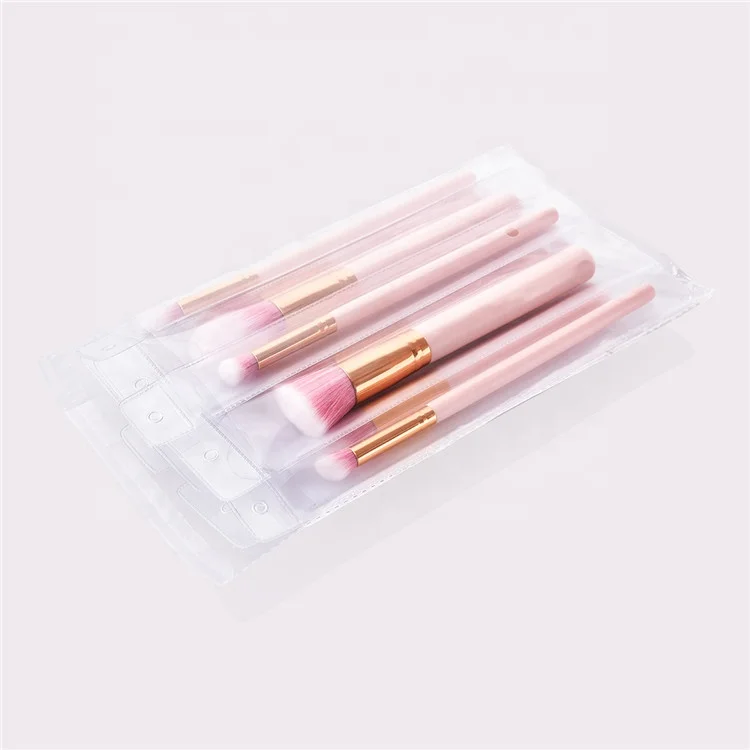 Pink 10 Pcs Makeup Brushes Natural Hair Professional Makeup Brush Set Stock Private Label