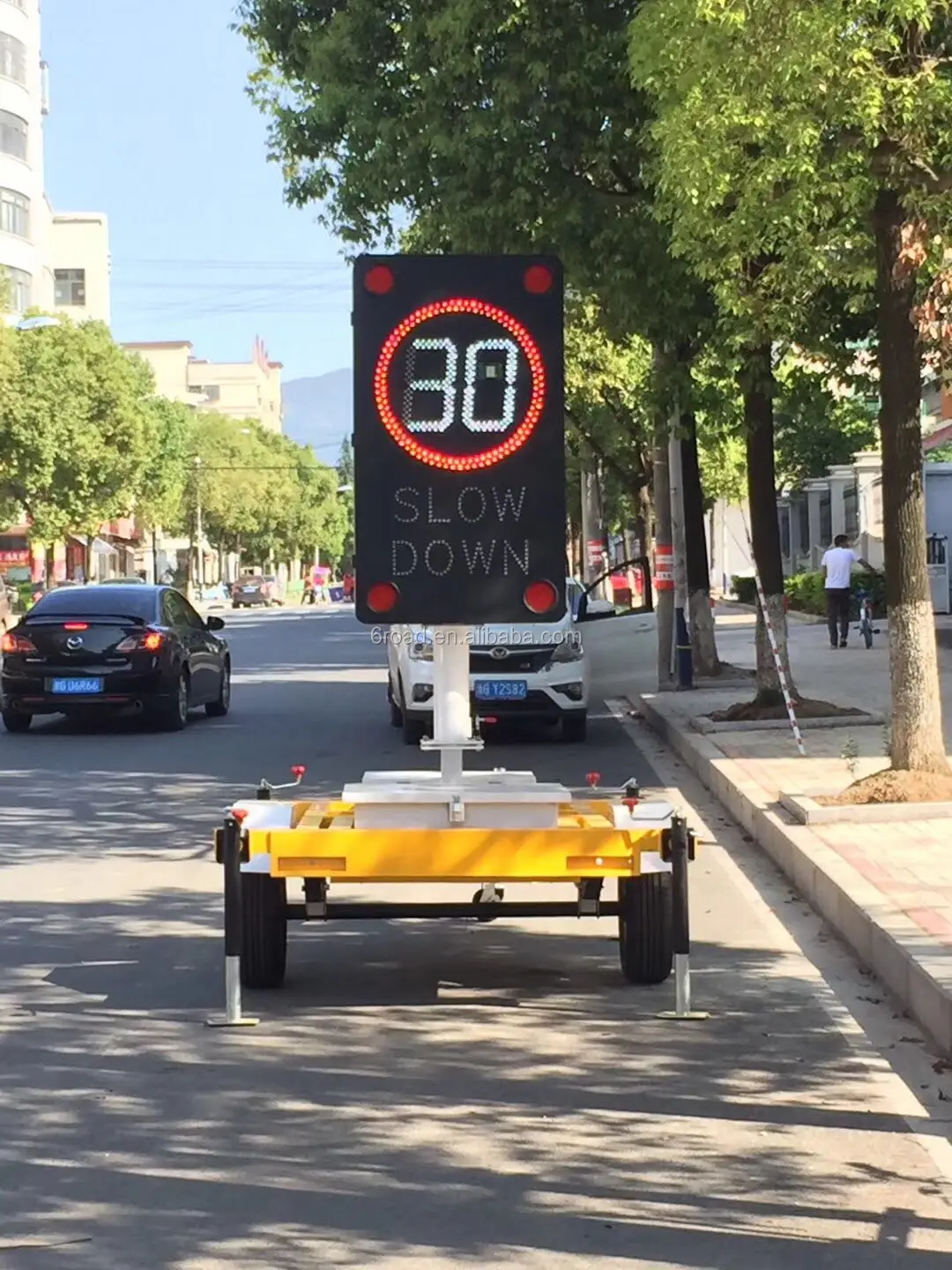 VMS solar Traffic LED signs trailers, VMS trailer, Full color or single color of OEM size manufacture