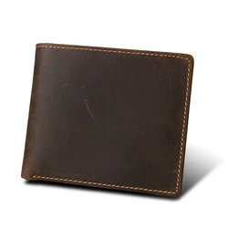 Genuine Leather Men Wallet RFID Blocking Design Monederos Male Purse High Quality Card Holder Wallet Gift For Men