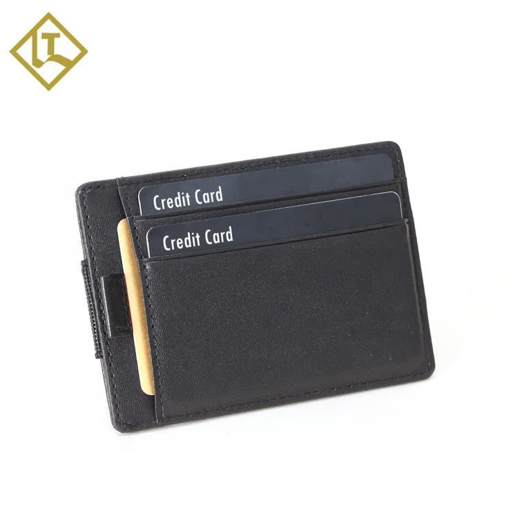
OEM RFID blocking front pocket minimalistic leather credit card wallet mens slim wallet travel card holder 