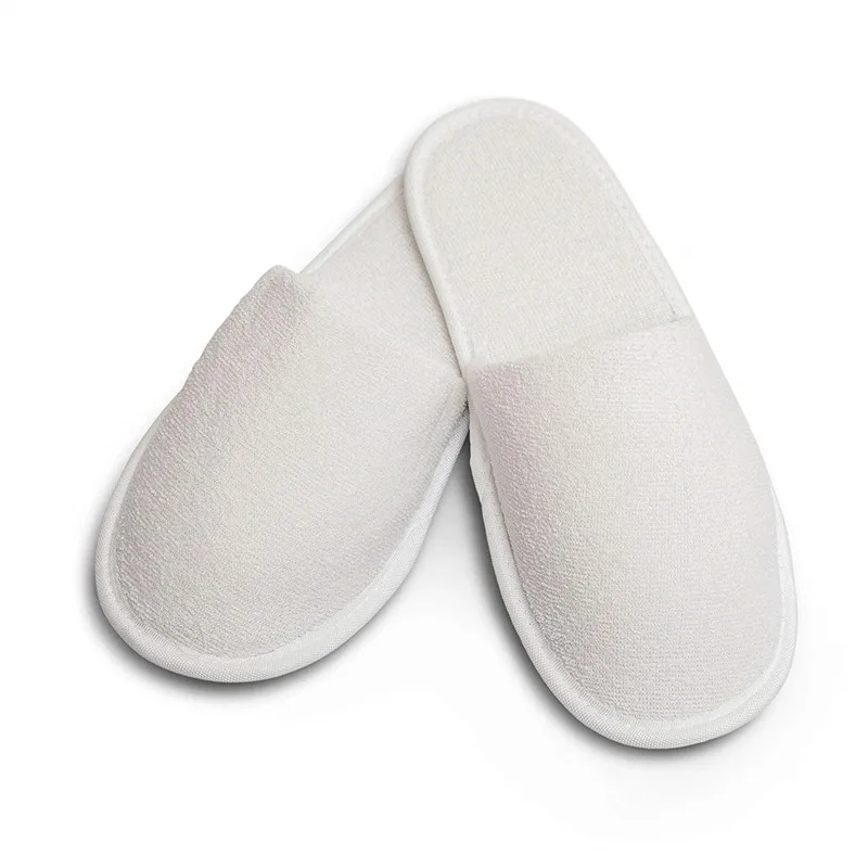 
Hot sale classical Unisex close toe 100% cotton spa white hotel terry towel slipper 