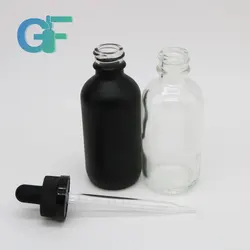 60ml clear amber boston round glass bottle for e juice