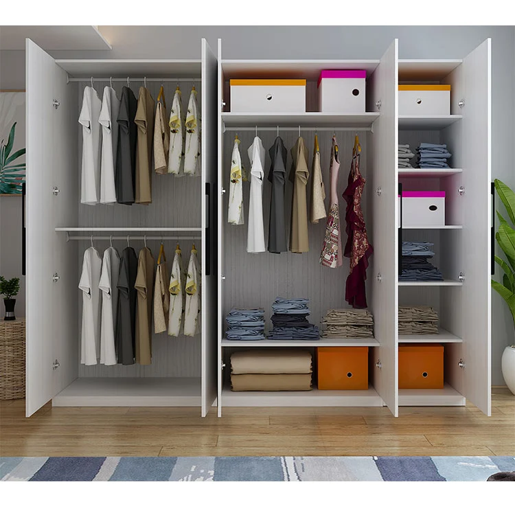 Hot Sale MFC Large Storage 4 Doors modern wardrobe bedroom