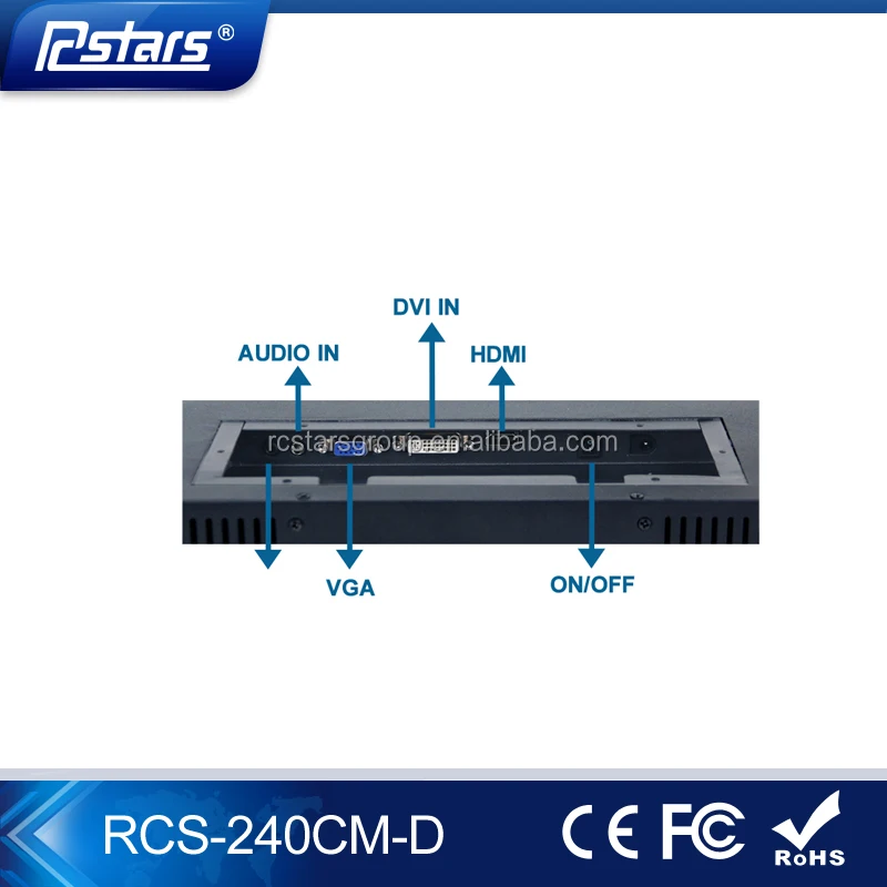 double sided lcd monitor for casino oem/odm 24 inch lcd monitor with table mounted stand & led stripes