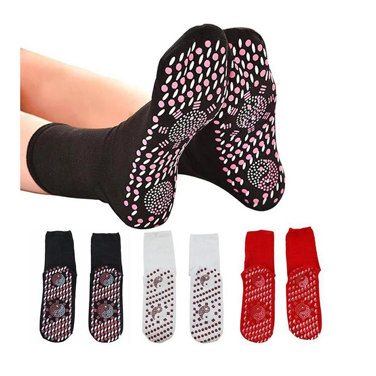 KT1-A801 acupressure tourmaline bio energy nano infrared ceramic magnetic socks therapy massaging negative ions socks