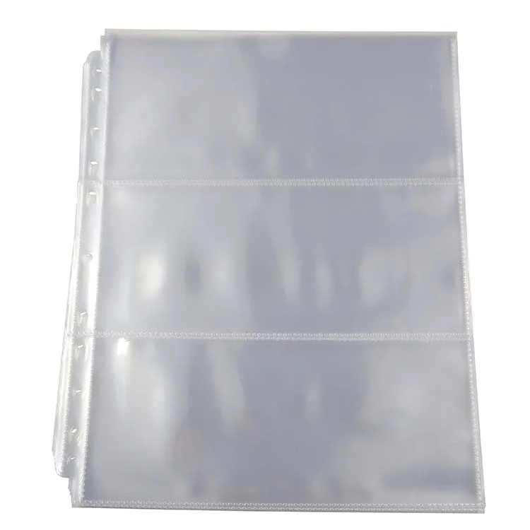 Page clear 11 punch hole plastic pocket card holder