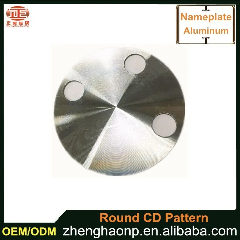 
Custom blank cd logo aluminum nameplates for machine 
