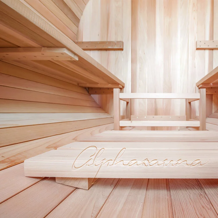 4-6 person outdoor traditional Canadian red cedar barrel sauna