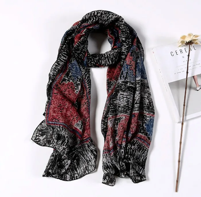 2022 winter autumn color fashion cotton scarf shawl lady comfortable scarves