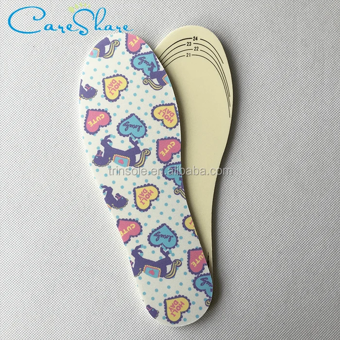 Cotton pattern inner sole latex foam shoe insole