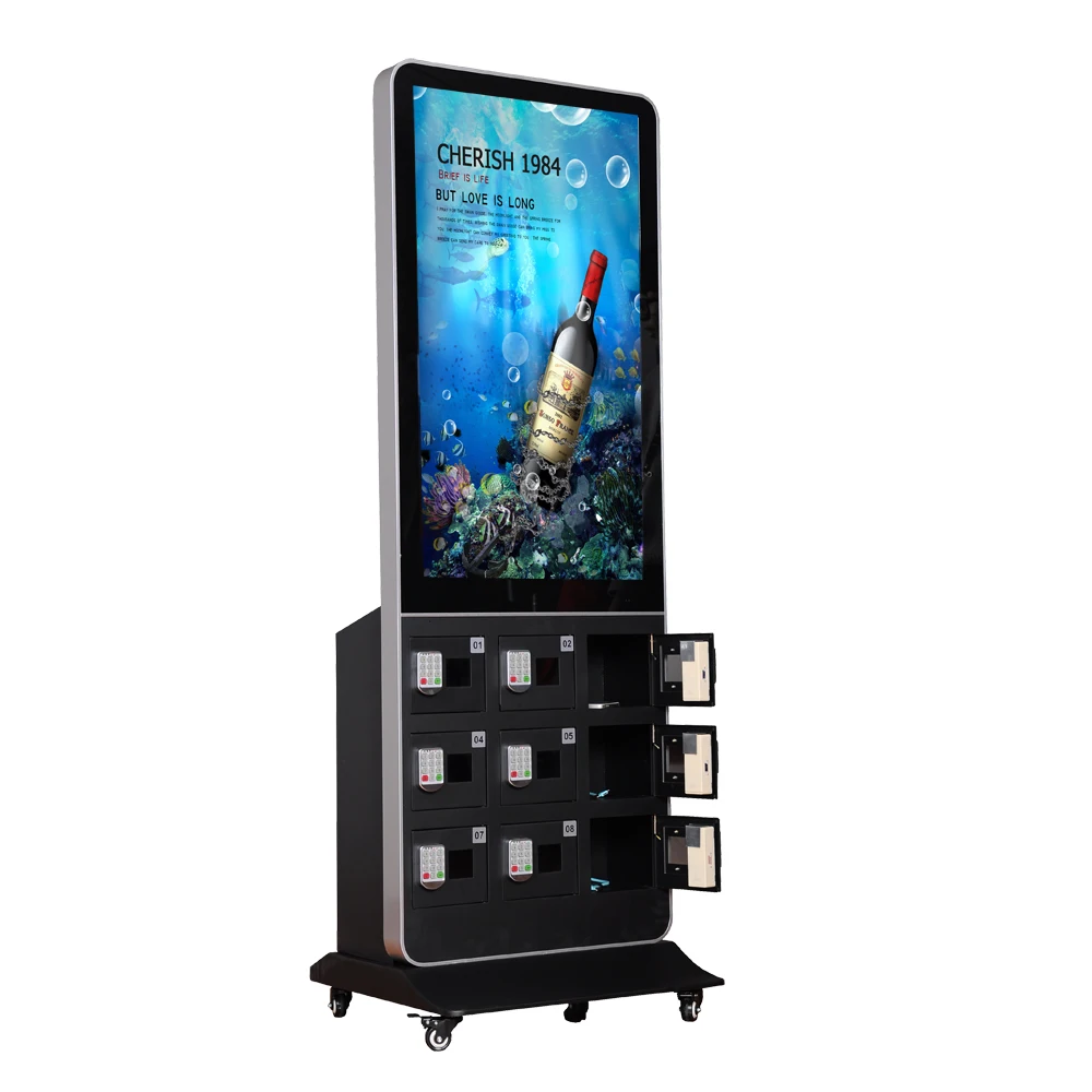2023 NEW Product Factory Price 43 Inch Digital Signage Kiosk Totem Advertisement Touch Screen Cell Phone Charging Station