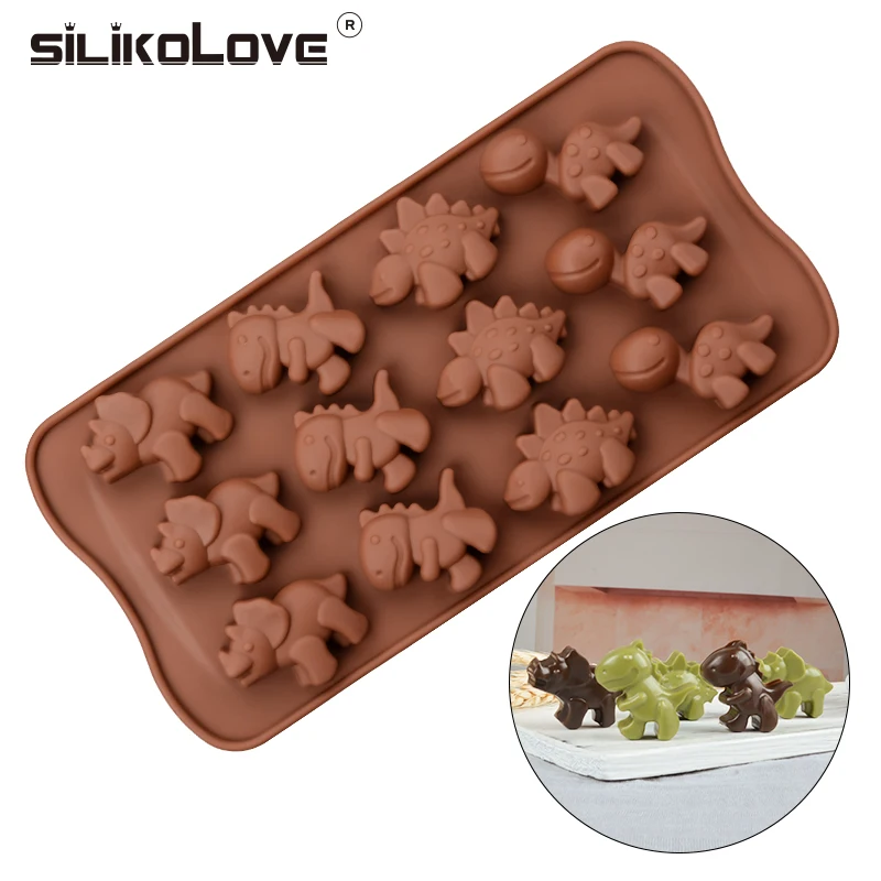 Non-stick Silicone Chocolate Mold Dinosaurs Shape Ice Molds Cake Mould Bakeware Baking Tools