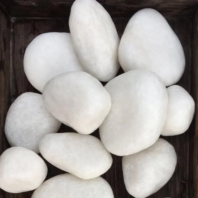 Cobble Pebble Paving snow white stone tumbled rocks cobblestone