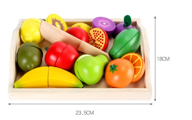 Лидер продаж на Amazon, Классическая Игрушка для кухни, деревянная игрушка для резки фруктов и овощей
