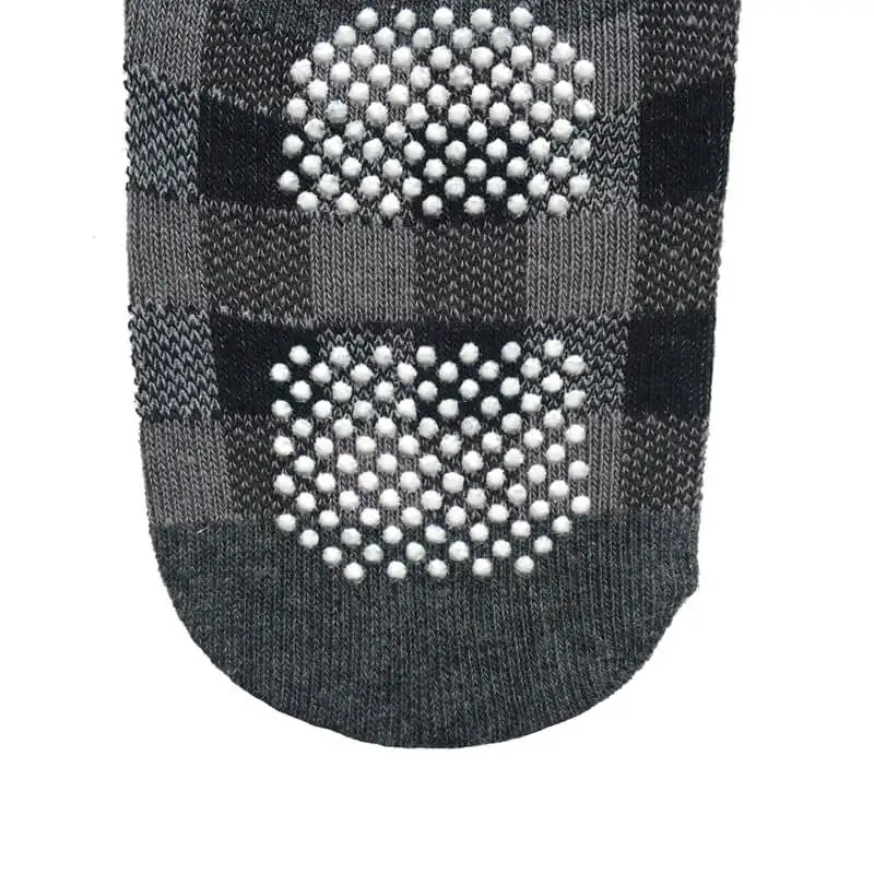 Kids Non slip Indoor Play Yard Socks with Check Pattern and Crew Height