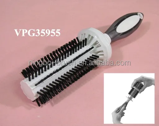 
professional plastic wholesale professional hair removeable brush self cleaning hair brush with spray pump 
