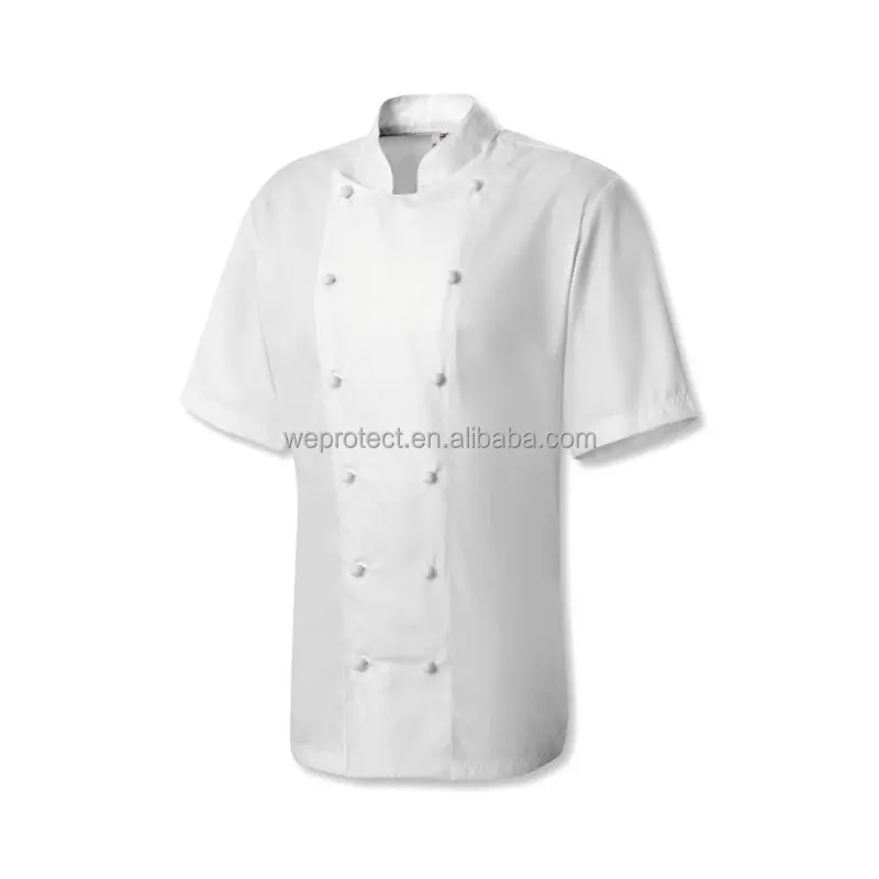 Underarm Vents Design Short Sleeve Chef Workwear Jacket