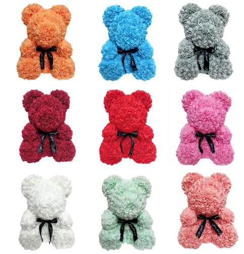 Plush Stuffed Gift Flower Rose Bear Rose Teddy Bear For wedding party decoration