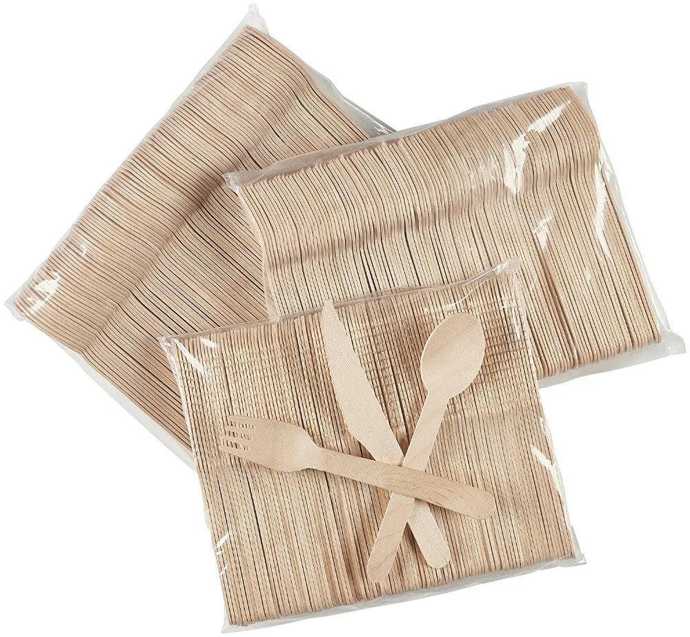 
Promotion wholesale disposable wooden birch wood cutlery set 16cm custom printed wooden spoon 